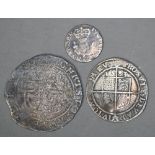 Hammered coins: Elizabeth I sixpence 1583, Charles I Scottish twenty pence and a Charles I