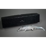 Patrick Mavros (Zimbabwe): a cast silver crocodile with well-detailed textures, London 1992, 9.