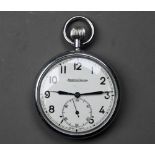 Jaeger Le Coultre, a military issue G.S.T.P. 281903 pocket watch,50 mm dia. case the white dial with
