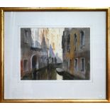Michael Felmingham (b 1935) - Two Venetian views - 'Canal Door', 23.5 x 18 cm and 'Canal Shadow', 27