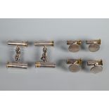 Silver shotgun cartridge dinner dress set comprising pair of chain link cufflinks and four