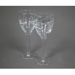 A pair of Jasper Conran 'Aura' wine glasses by Stuart Crystal 23 cm high