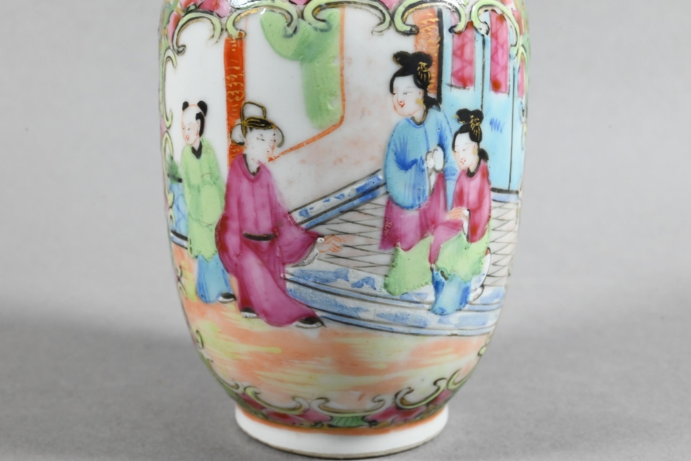 A 19th century Chinese Canton famille rose jug painted in polychrome enamels with birds, butterflies - Image 14 of 24