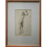William Dring RA RWS (1904-1990) - 'Nude', graphite, ink and wash, signed, 35 x 21 cm