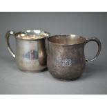 Two silver Christening mugs, Sheffield 1937 and London 1962, 6.5oz total 1962 mug engraved with