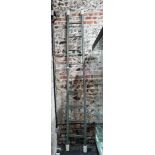 A vintage distress paint finished ladder, 262 cm long x 36 cm w