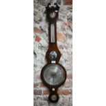 E & M Levin, London, a Victorian mahogany barometer with silvered dial, level, thermometer scale and