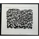 After Peter Snow (1927-2008) - Black/white abstract print possibly from the Cryptoglyph series,