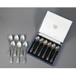 A set of six Victorian Scottish silver fiddle pattern teaspoons, Robert Livingstone Christie,