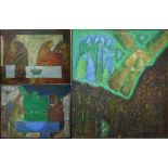 20th century Russian school - A companion trio of figural studies of religious influence, oil on