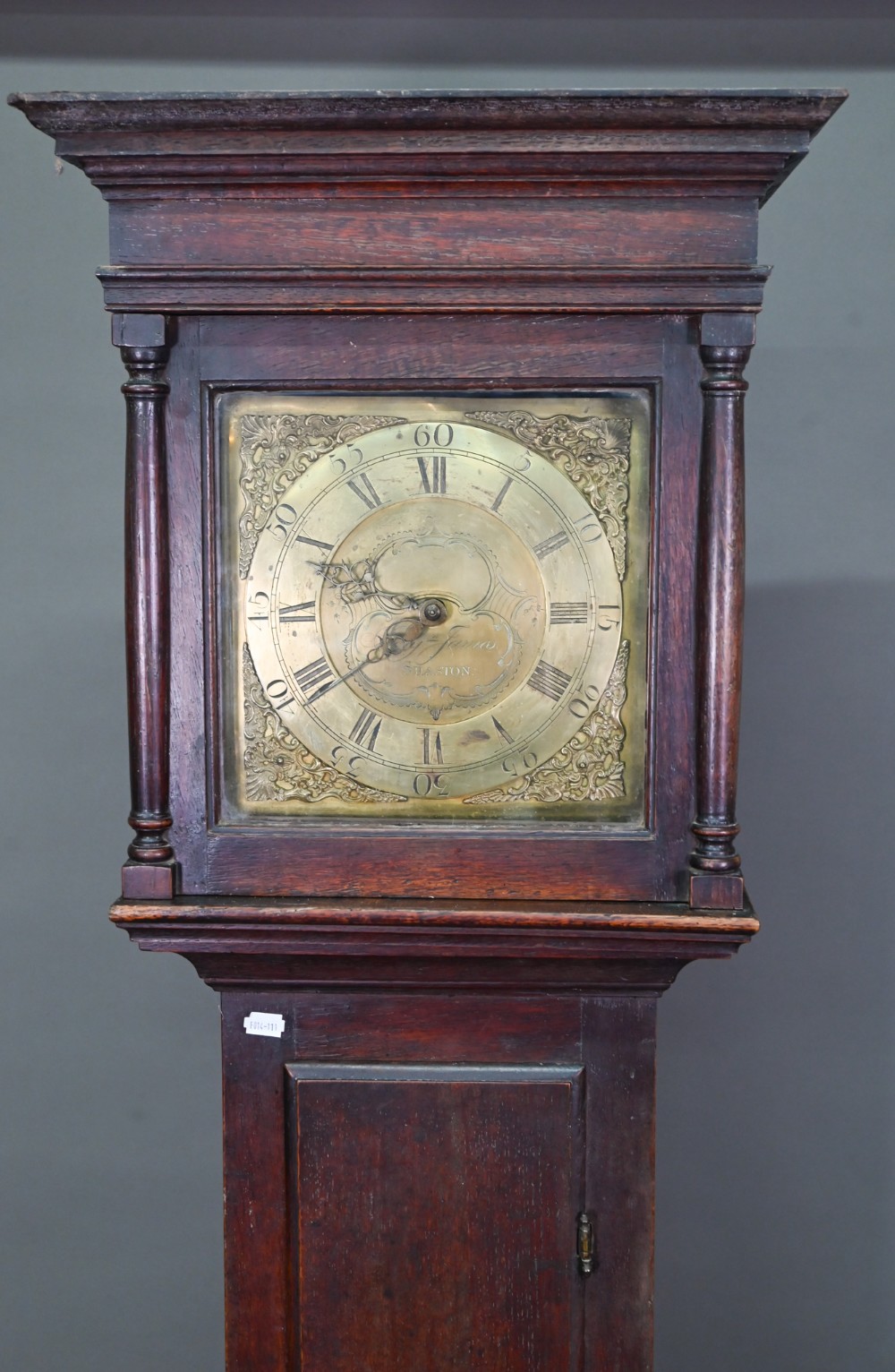 Benjamin James, Shaston, an 18th century oak longcase clock, the 30 hour movement with engraved - Image 2 of 6
