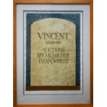 Tom Phillips CBE RA (1937-2022) - 'Vincent: Auctions Speak Louder Than Words', lithograph, no. 42