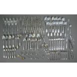 Quantity of epns flatware, including Queens, Fiddle, Hanoverian and Old English patterns, etc. (box)