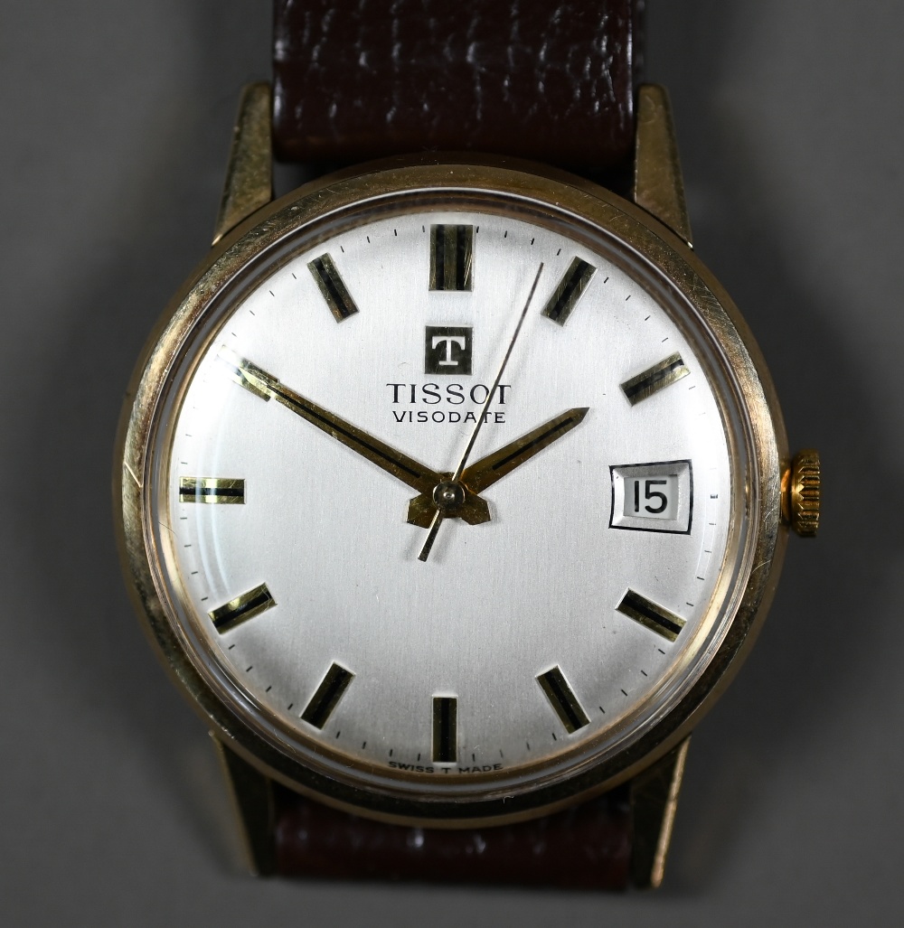 A vintage 9ct gold gents Tissot Visodate wristwatch, the calibre 172-1 movement no. 10777209 with 17 - Image 2 of 4