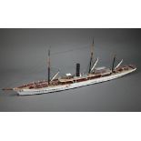 Of Churchill interest; a scratch built painted wooden model of the New York built steam yacht '