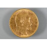 An Edward VII gold sovereign, dated 1905