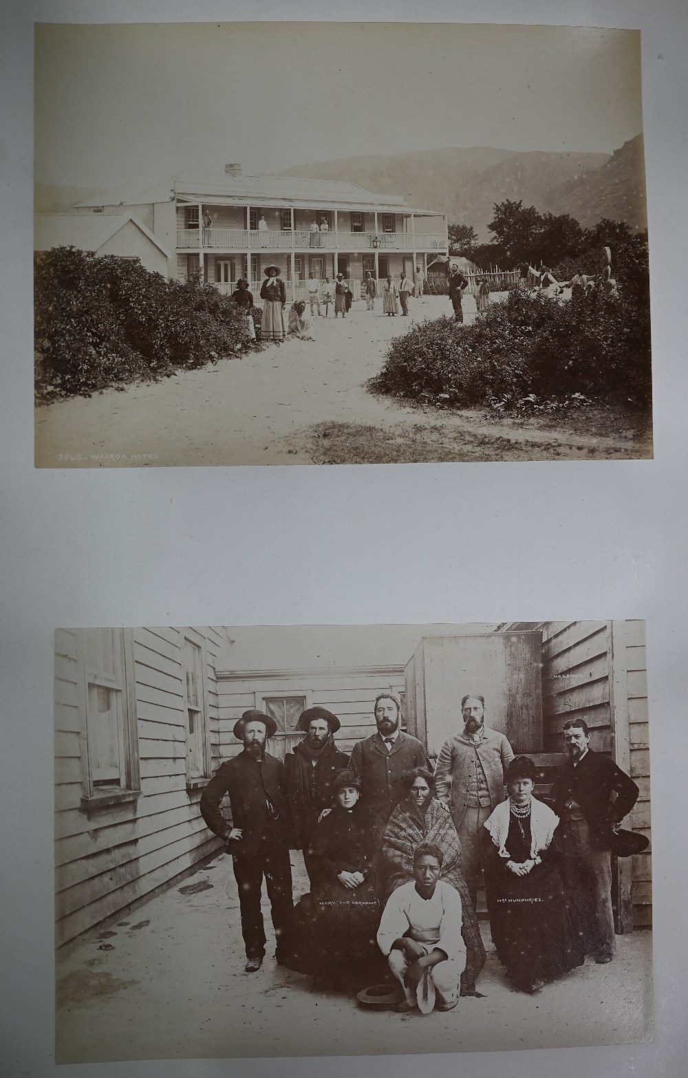 A late 19th century album 'New Zealand Photo's', full brown leather and gilt tooled bound containing - Image 2 of 3