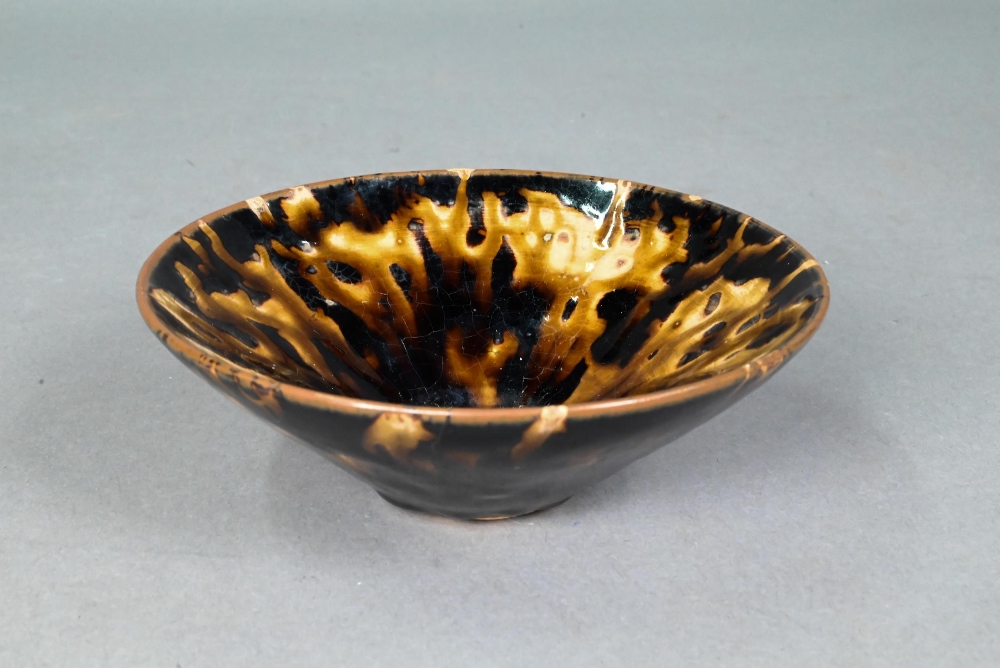 A 20th century Chinese Southern Song style Jizhou stoneware conical bowl, covered overall in a