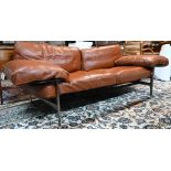 B&B Italia, a brown leather 'Diesis' sofa designed by A Citterio, circa 2000