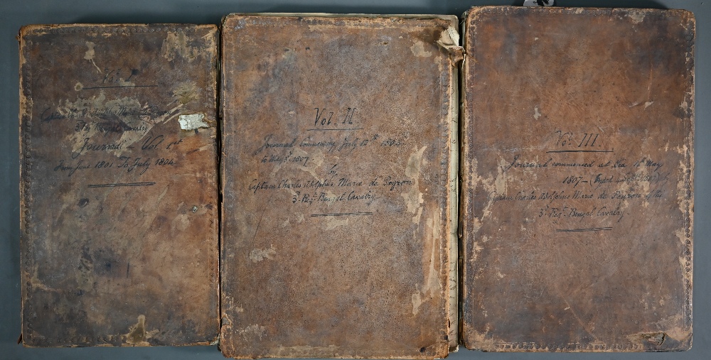 Military history: three early 19th century manuscript volumes, The Journals of Charles Adolphus - Image 3 of 8