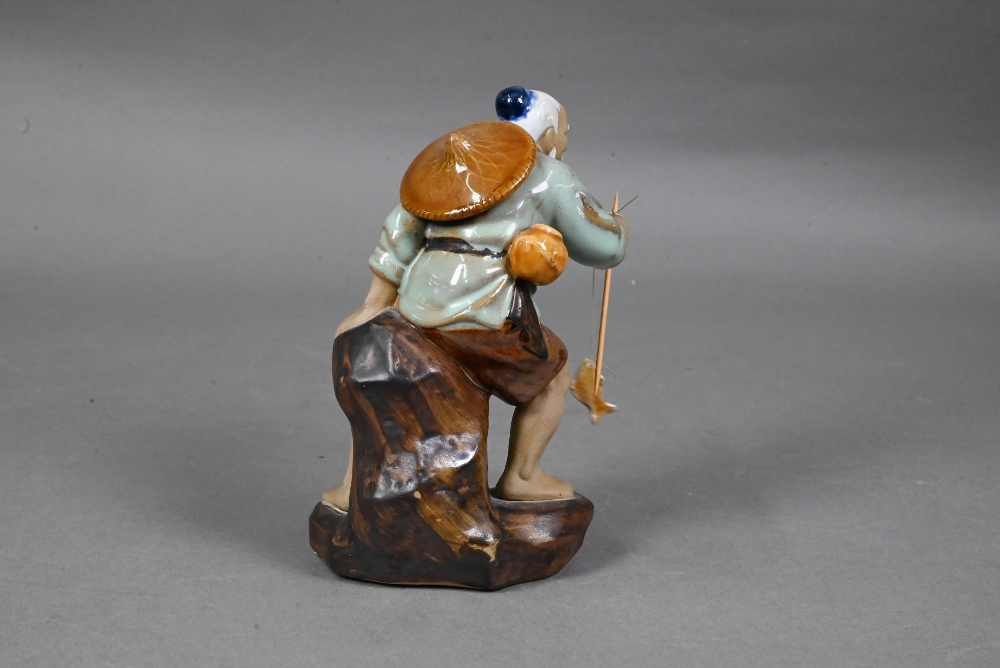 Four 20th century Chinese Shiwan lead-glazed mudmen figures, signed 'Wan Jiang' and three other - Image 17 of 17