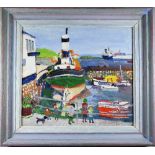 Fred Yates (1922-2008) - St Denys, Falmouth Harbour, oil on board, signed lower right, 30 x 34 cm,