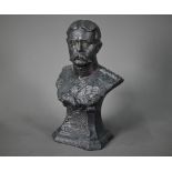 A Boer war period spelter bust of Lord Kitchener, 16 cm h