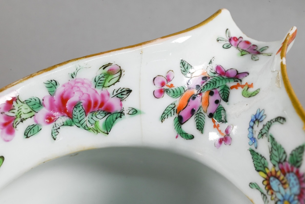 A 19th century Chinese Canton famille rose jug painted in polychrome enamels with birds, butterflies - Image 22 of 24
