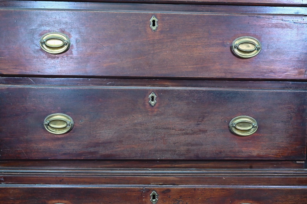 A George III mahogany chest on chest of three short over three long graduated drawers flanked by - Image 7 of 8