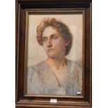 Alfred Collister (1869-1964) - Portrait of a lady, watercolour, 51 x 34 cm