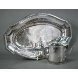 German 1930s Maritime interest: HAPAG Line electroplated oval platters and bachelor coffee-pot,