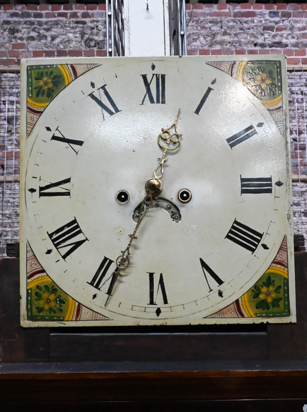A Victorian oak and mahogany eight-day longcase clock, the oversize enamelled dial (35 cm x 35 cm) - Image 5 of 7
