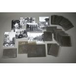 A collection of forty-six late Victorian glass quarter-plate negatives, Scottish family and town