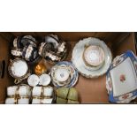 Various Edwardian and later tea/dinner wares etc (2 boxes)