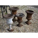 Four cast iron campagna style planters - different sizes (4)