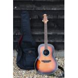 Applaus AE61-1 Summit series electro-acoustic sunburst guitar c/w strap and soft gig case