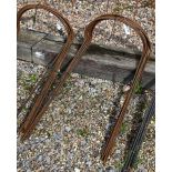 Ten tall weathered steel curved garden frames (10)
