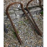 Ten tall weathered steel curved garden frames (10)