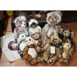 Nine various Charlie Bears, including some limited editions (2 boxes)