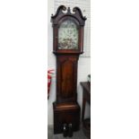 Ferguson Elgin - early 19th century mahogany longcase clock with painted dial and eight-day movement