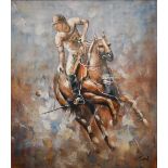 Valent? - Polo player, oil on canvas, signed, 59 x 51 cm