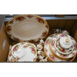 An extensive set of Royal Albert 'Old Country Roses' dinner and tea wares, 68 pieces (2 boxes)