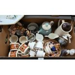 Various decorative ceramics and glass, including Shelley tea wares, two Lladro figures etc (2 boxes)