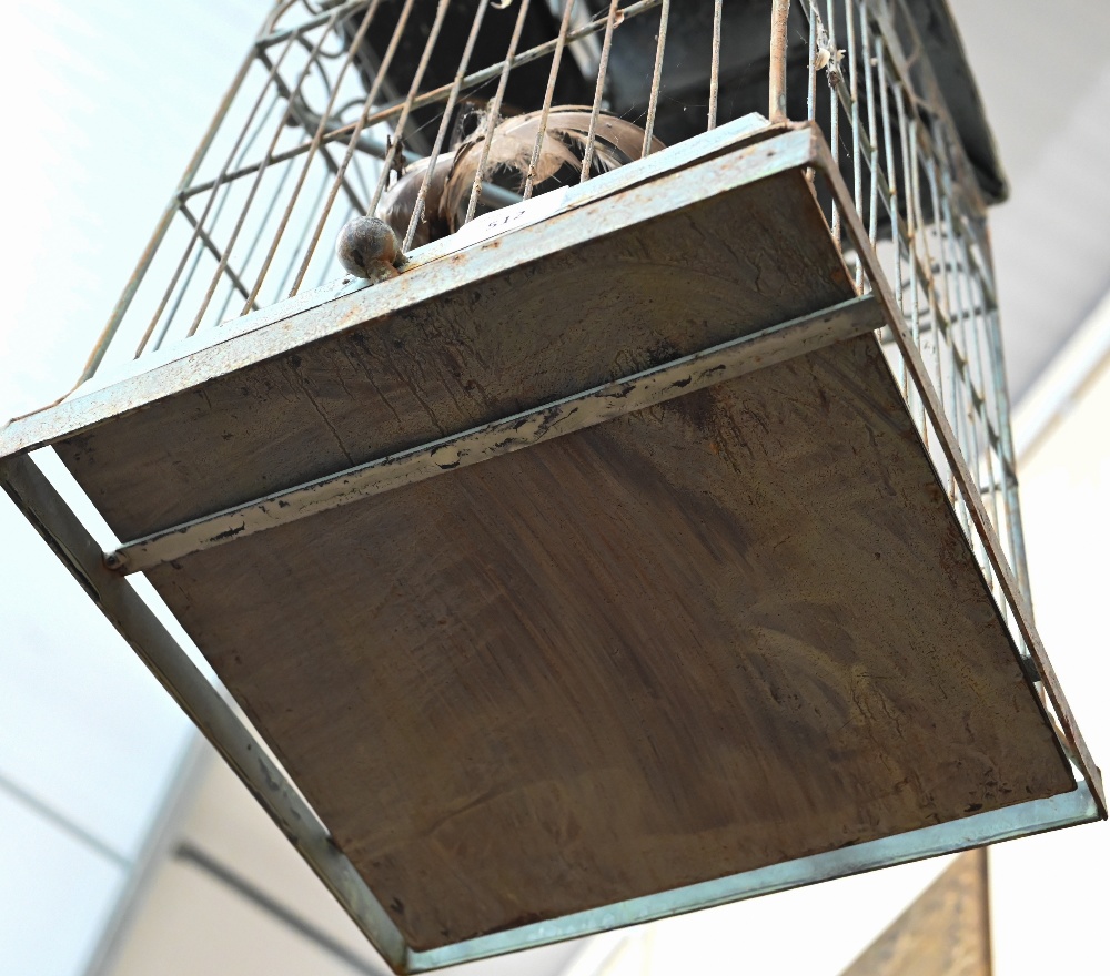 A wire and tin bird cage, 64 cm high - Image 3 of 3