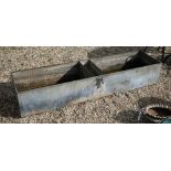 A vintage galvanised cattle trough, 184 x 47 x 32 cm h