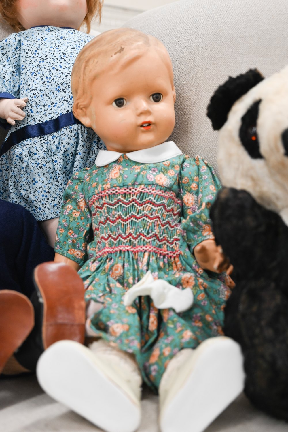 A composite 'walking doll', 50 cm to/w two other composite dolls and a soft toy panda with inner - Image 4 of 5