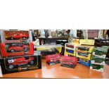 Three boxed Burago model racing cars - Alfa Romeo 8c 2300 Monza (1931), Ferrari 250 GTO (1962) and