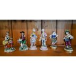 Three pairs of German porcelain figures 16-14 cm (some restoration)