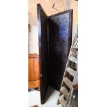A mahogany framed four-panel folding dress screen a/f