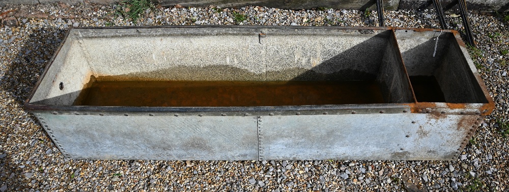 A vintage galvanised cattle trough, 187 x 48 x 420 cm h - Image 2 of 2